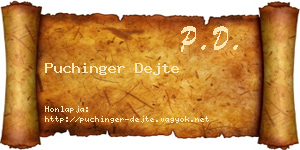Puchinger Dejte névjegykártya